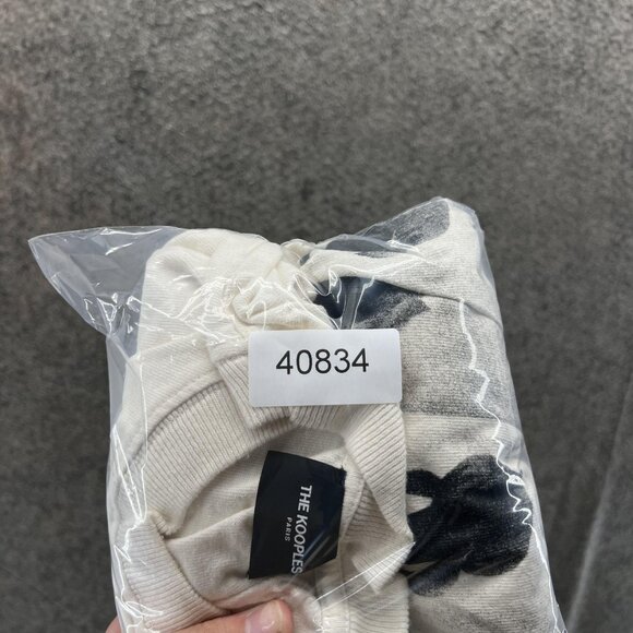 The Kooples Sweatshirt Mens Large Beige Palms Floral Graphic Pullover Knit - Picture 9 of 9